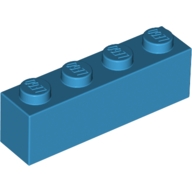 Lego kostka (kostička) 1x4, azurová tmavá (6089772, 6213272)